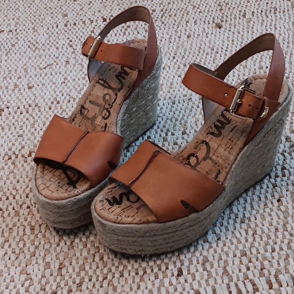 Sam Edelman Tan Espadrille Wedges